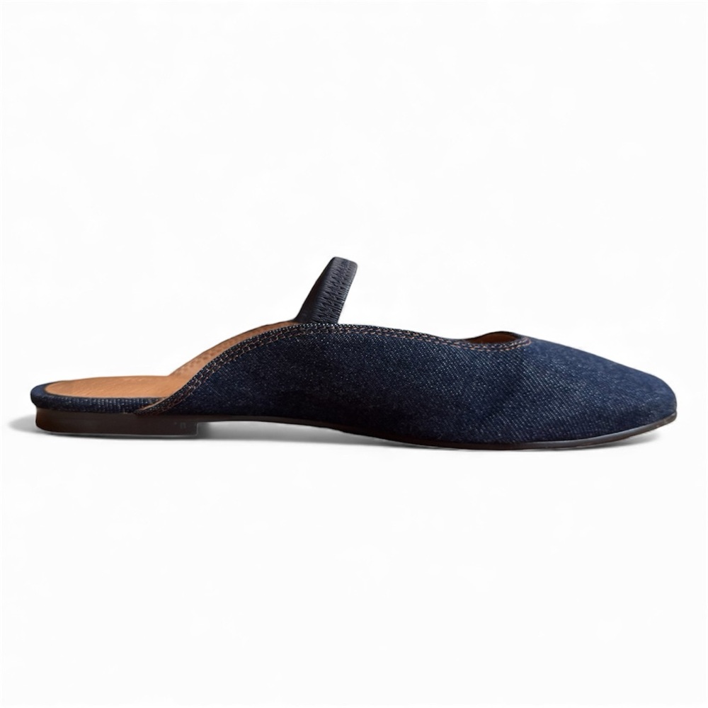 Madewell The Greta Ballet Flat Mule Dark Denim Multi Women’s Size 7 - Picture 4 of 11